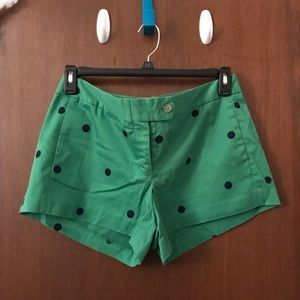 J Crew Green Polka Dot City Fit Short